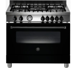 Bertazzoni Master 90 Dual Fuel Range Cooker - Matte Black & Stainless Steel